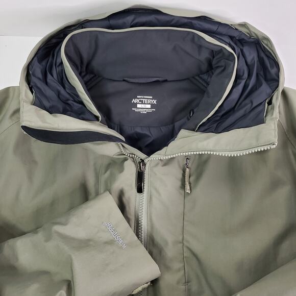 Arc'Teryx Khuno Parka Jacket Goretex Coreloft Green Large Windstopper - Picture 3 of 16